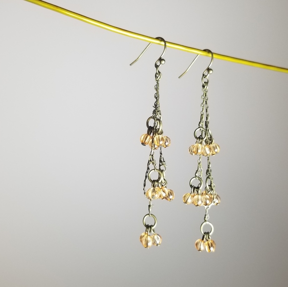 Dangling π 5 for $15 | Earrings | AEO Beaded Light coral